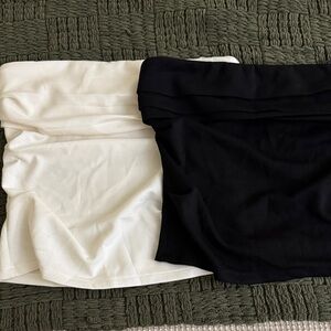 Elegant Black and White Women's strapless tops.  Size L. NWOT